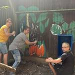 Graffiti-Projekt im Tiergarten Halberstadt: Jugendliche gestalten Dschungelmotiv ©Stadt Halberstadt