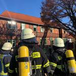 Brandbekämpfung durch die Feuerwehr am Schachmuseum ©Feuerwehr Halberstadt